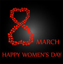 Digit 8 with red hearts- international womens day  by Shawlin I