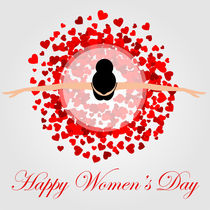 Womens day graphic with a lovely woman dancing  by Shawlin I