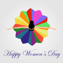Womens day card with a dancing woman  by Shawlin I