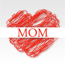 MOM on a red scribbled heart  by Shawlin I