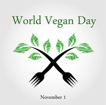 Seedling from a fork- World vegan day November 1  von Shawlin I