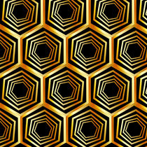 Golden hexagonal optical illusion  von Shawlin I