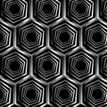 Silver hexagonal optical illusion  von Shawlin I