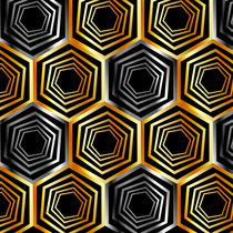 Golden and silver hexagonal background  by Shawlin I