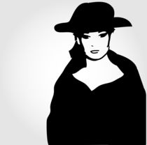 Elegant woman in a hat  by Shawlin I