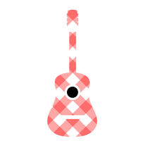 Guitar with red gingham pattern fabric  von Shawlin I