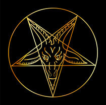 Golden sigil of Baphomet- Satanism symbol  by Shawlin I