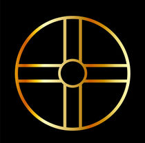 Golden southern cult solar cross symbol  by Shawlin I
