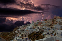 The storm in Santorini by Yuri Hope