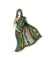 Indian woman with sari von Mariana Beldi