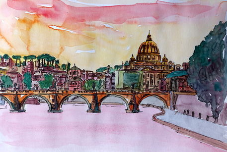 Aq-vatican-rome-italy-sunset-on-river-tiber-with-st-dot-peter-i