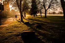 Jogger at Sunrise South Inch Perth by Les Mitchell