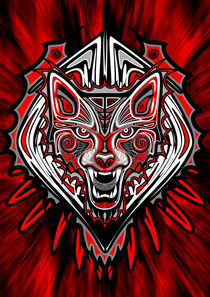 Wolf Tattoo Style Haida Art  by bluedarkart-lem