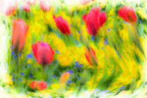 English Summer Flowers Pastel by David Pyatt
