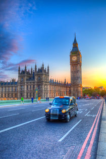 Westminster Bridge And Taxi by David Pyatt