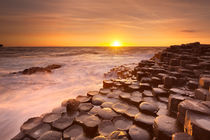 The Giant's Causeway in Northern Ireland at sunset by Sara Winter