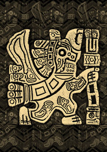 Aztec Eagle Warrior Grunge Bas-relief von bluedarkart-lem