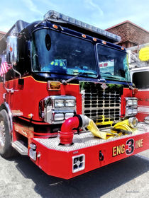 Front of Fire Truck With Hose by Susan Savad