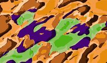 brown purple and green camouflage painting by timla