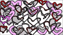 Drawing pink and red heart shape background von timla
