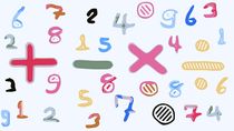 colorful drawing numbers and math symbol by timla