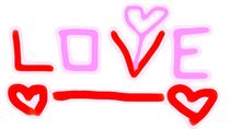 LOVE alphabet with pink and red heart by timla