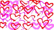 pink and red heart shape background by timla