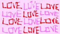 red and pink LOVE alphabet in pink background von timla