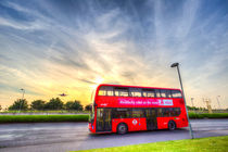London Bus Sunset by David Pyatt