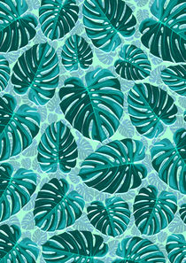 Tropical Leaf Monstera Plant Pattern von bluedarkart-lem