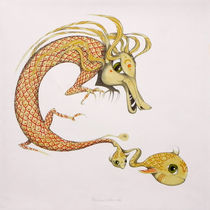 dragon with fish by federico cortese