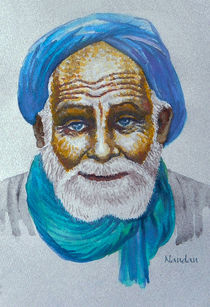 Turbaned Old Man by Nandan Nagwekar