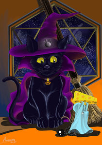 Halloween Witcher Cat by Merche Garcia