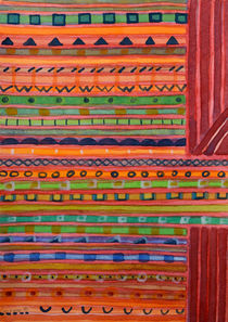 Decorated Stripes Pattern Between Red von Heidi  Capitaine