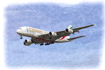 Emirates A380 Airbus Oil von David Pyatt