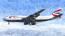 British Airways Boeing 747 Art by David Pyatt
