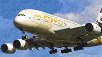 Etihad Airlines Airbus A380 Art von David Pyatt
