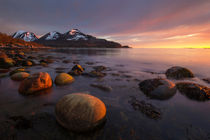 Red boulders during the midnight sun in northern Norway by Horia Bogdan
