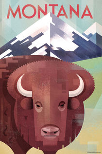 Montana Travel Poster von Benjamin Bay