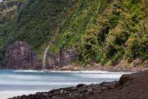 Waipi'o Valley mit Küstenwasserfall, Big Island of Hawai'i, USA by geoland