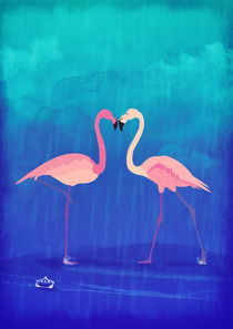 Flamingos in love by Sybille Sterk