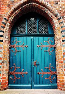  Kirchentür - blau/orange - Kontrast von mindfullycreatedvibrations