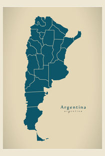Argentina Modern Map by Ingo Menhard