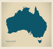 Australia Modern Map von Ingo Menhard