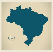 Brazil Modern Map by Ingo Menhard