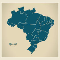 Brazil Modern Map by Ingo Menhard