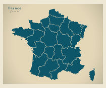 France Modern Map by Ingo Menhard