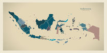 Indonesia Modern Map by Ingo Menhard
