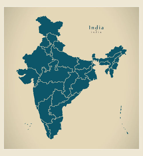 Modern-map-in-india-with-states