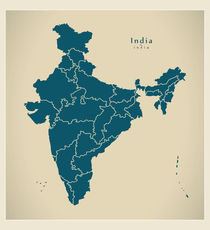 India Modern Map von Ingo Menhard